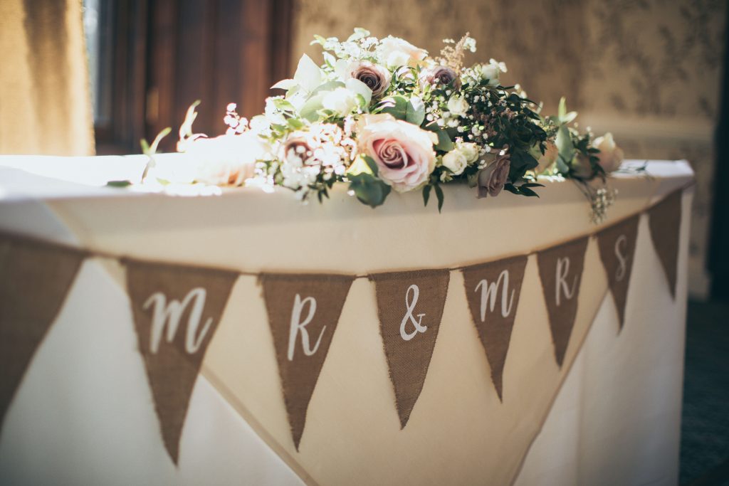 Rustic Top Table Decor at Rowton Castle's Wedding Venue