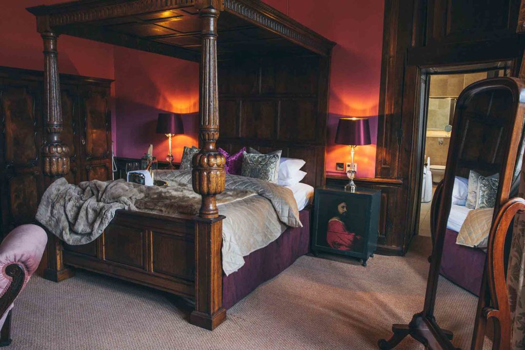 Rowton Castle's Bridal Suite complete with Ornate Four Poster Bed