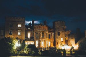 Rowton Castle photographed from the Gardens at night